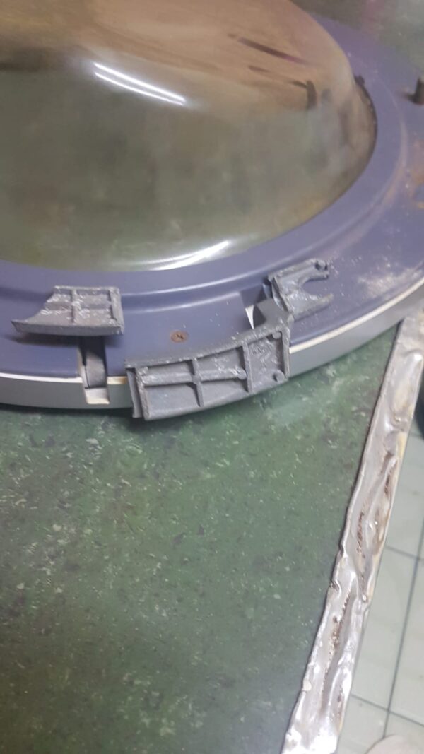 Broken door hinge